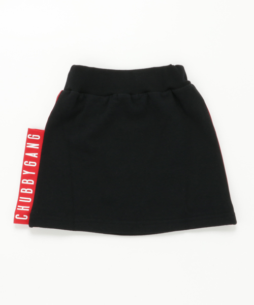 CHUBBYGANG（チャビーギャング）の「ビッグタグ裏毛ミニスカート（スカート・キッズ・ブラック/ライトグレー・140/150/110/130/160/100/120）」の3枚目の写真