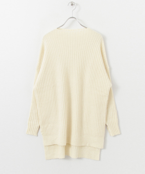 KBF(ケイビーエフ)の「KBF リブサイドスリットプルオーバー(ニット/セーター・レディース・ダークグリーン/オレンジ/オフホワイト/トップグレー・ONE)」の13枚目の写真