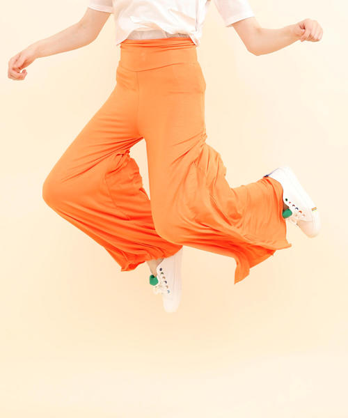 aimoha(アイモハ)の「ハイウエストワイドフレアパンツ(その他パンツ・レディース・ブラウン/グリーン/ワインレッド/ネイビー/オレンジ/グレー/ダークグリーン/パープル/ブラック/スカイブルー・SMALL/MEDIUM/LARGE)」の10枚目の写真