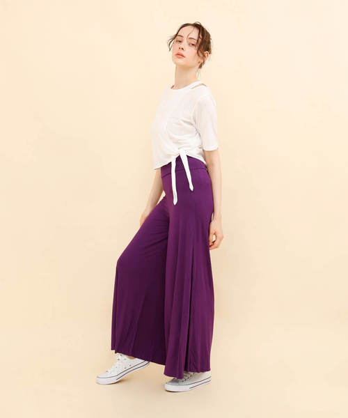 aimoha(アイモハ)の「ハイウエストワイドフレアパンツ(その他パンツ・レディース・ブラウン/グリーン/ワインレッド/ネイビー/オレンジ/グレー/ダークグリーン/パープル/ブラック/スカイブルー・SMALL/MEDIUM/LARGE)」の19枚目の写真