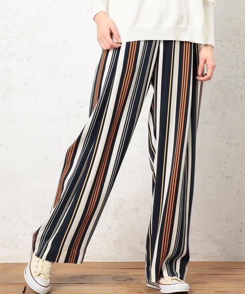 green label relaxing(グリーンレーベルリラクシング)の「◆LYチノ WIDEパンツ(チノパンツ・レディース・ストライプ/ネイビー/ベージュ・42/44/38/34/36/40)」の6枚目の写真