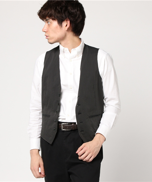 ESTNATION エストネーション シアサッカー 3ピース 2B スーツ sizeS