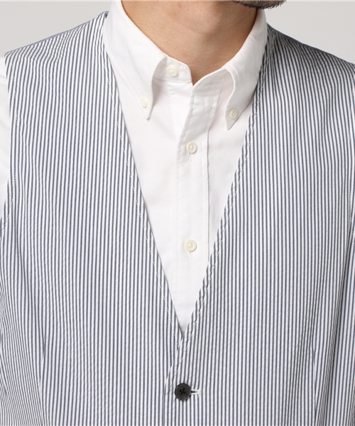 ESTNATION（エストネーション）の「ESTNATION シアサッカー3ピースベスト（ベスト・メンズ・ホワイト系その他/チャコールアッシュ/ダークネイビー・SMALL/MEDIUM/LARGE/X-LARGE）」の14枚目の写真