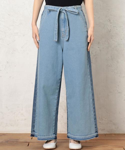 green label relaxing（グリーンレーベルリラクシング）の「CB CONTRAST ライトDNM パンツ ◆（デニムパンツ・レディース・ライトブルー・40/38/36）」の9枚目の写真