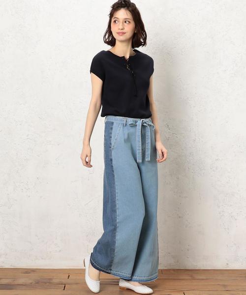 green label relaxing（グリーンレーベルリラクシング）の「CB CONTRAST ライトDNM パンツ ◆（デニムパンツ・レディース・ライトブルー・40/38/36）」の11枚目の写真