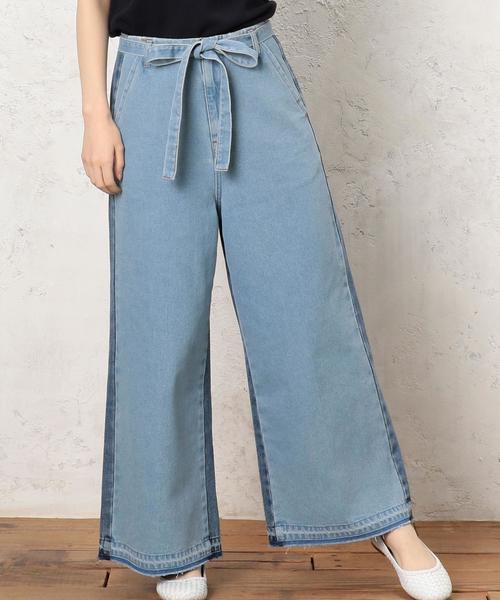 green label relaxing（グリーンレーベルリラクシング）の「CB CONTRAST ライトDNM パンツ ◆（デニムパンツ・レディース・ライトブルー・40/38/36）」の6枚目の写真