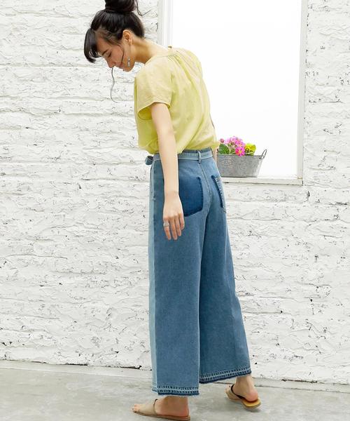 green label relaxing（グリーンレーベルリラクシング）の「CB CONTRAST ライトDNM パンツ ◆（デニムパンツ・レディース・ライトブルー・40/38/36）」の8枚目の写真