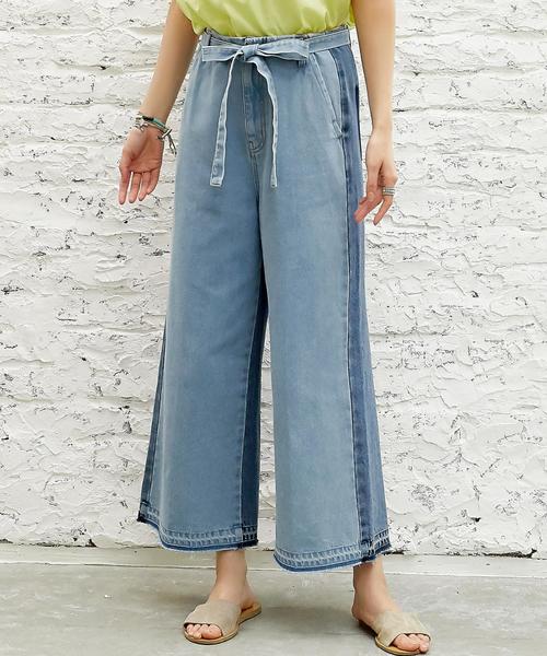 green label relaxing（グリーンレーベルリラクシング）の「CB CONTRAST ライトDNM パンツ ◆（デニムパンツ・レディース・ライトブルー・40/38/36）」の2枚目の写真