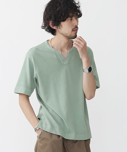 Nano Universe ナノユニバース の ピグメントキーネックtシャツ Tシャツ カットソー Wear