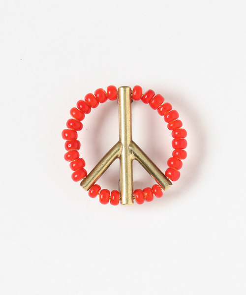 SunKu(サンク)の「WEB限定 SunKu/39/サンク Peace Badge Brass/ピース ピンバッジ(バッジ)」|レッド
