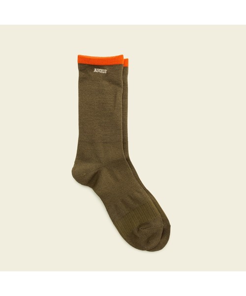 AIGLE(エーグル)の「WAクロスミッド丈ソックス(ソックス/靴下・レディース・カーキ/ネイビー/ブラック/オフホワイト/ダークネイビー/グレー・MEDIUM/LARGE)」の5枚目の写真