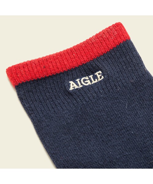 AIGLE(エーグル)の「WAクロスミッド丈ソックス(ソックス/靴下・レディース・カーキ/ネイビー/ブラック/オフホワイト/ダークネイビー/グレー・MEDIUM/LARGE)」の10枚目の写真