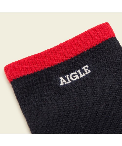 AIGLE(エーグル)の「WAクロスミッド丈ソックス(ソックス/靴下・レディース・カーキ/ネイビー/ブラック/オフホワイト/ダークネイビー/グレー・MEDIUM/LARGE)」の9枚目の写真