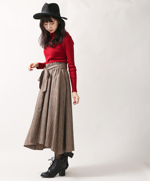 WEGO（ウィゴー）の「WEGO/リボンベルトイレヘムミディスカート（スカート・レディース・ブラウン系その他2/グレー系その他2・LARGE/MEDIUM/SMALL）」の14枚目の写真