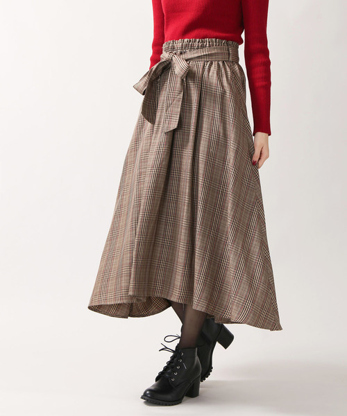 WEGO（ウィゴー）の「WEGO/リボンベルトイレヘムミディスカート（スカート・レディース・ブラウン系その他2/グレー系その他2・LARGE/MEDIUM/SMALL）」の9枚目の写真