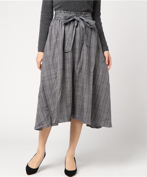 WEGO（ウィゴー）の「WEGO/リボンベルトイレヘムミディスカート（スカート・レディース・ブラウン系その他2/グレー系その他2・LARGE/MEDIUM/SMALL）」の6枚目の写真