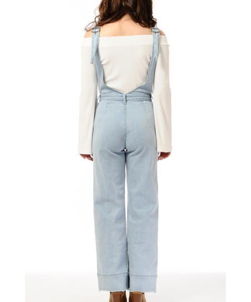 EGOIST（エゴイスト）の「Vカットデニムサロペット（サロペット/オーバーオール・レディース・サックスブルー/ブルー・SMALL/MEDIUM）」の9枚目の写真