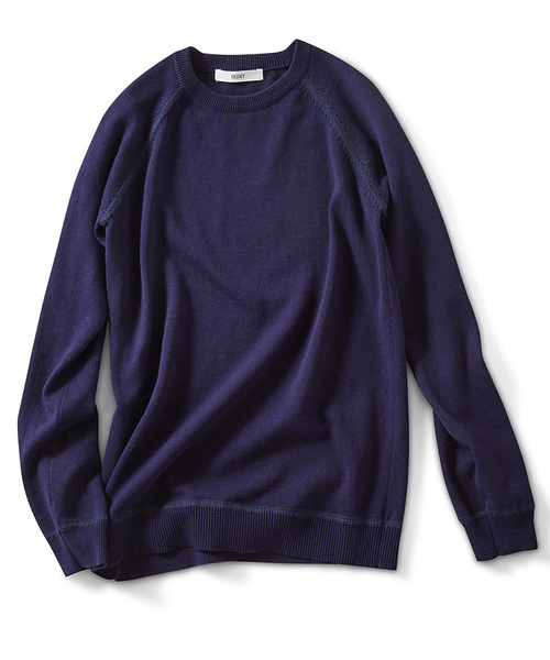 IEDIT（イディット）の「ＩＥＤＩＴ　コットンシルクハイゲージクルーネックニット（ニット/セーター・レディース・ホワイト/ネイビー/ピンク/杢グレー/サックスブルー・LARGE/MEDIUM/SMALL/X-LARGE/XX-LARGE）」の4枚目の写真