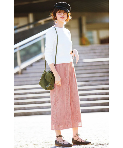 IEDIT（イディット）の「ＩＥＤＩＴ　コットンシルクハイゲージクルーネックニット（ニット/セーター・レディース・ホワイト/ネイビー/ピンク/杢グレー/サックスブルー・LARGE/MEDIUM/SMALL/X-LARGE/XX-LARGE）」の6枚目の写真