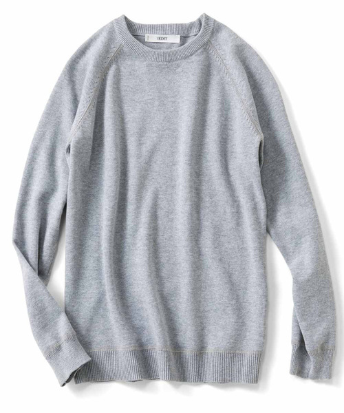 IEDIT（イディット）の「ＩＥＤＩＴ　コットンシルクハイゲージクルーネックニット（ニット/セーター・レディース・ホワイト/ネイビー/ピンク/杢グレー/サックスブルー・LARGE/MEDIUM/SMALL/X-LARGE/XX-LARGE）」の14枚目の写真