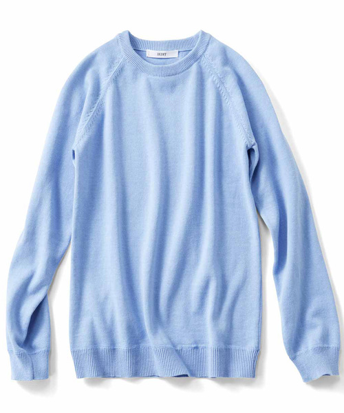 IEDIT（イディット）の「ＩＥＤＩＴ　コットンシルクハイゲージクルーネックニット（ニット/セーター・レディース・ホワイト/ネイビー/ピンク/杢グレー/サックスブルー・LARGE/MEDIUM/SMALL/X-LARGE/XX-LARGE）」の13枚目の写真