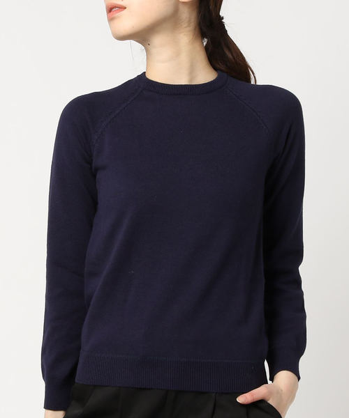 IEDIT（イディット）の「ＩＥＤＩＴ　コットンシルクハイゲージクルーネックニット（ニット/セーター・レディース・ホワイト/ネイビー/ピンク/杢グレー/サックスブルー・LARGE/MEDIUM/SMALL/X-LARGE/XX-LARGE）」の10枚目の写真