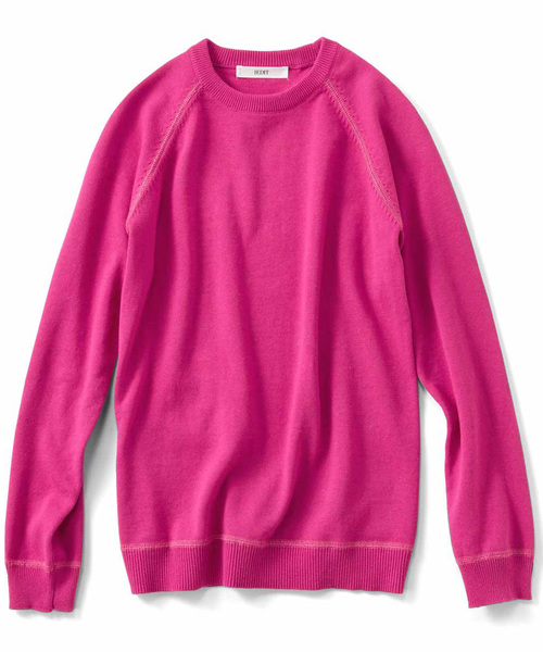 IEDIT（イディット）の「ＩＥＤＩＴ　コットンシルクハイゲージクルーネックニット（ニット/セーター・レディース・ホワイト/ネイビー/ピンク/杢グレー/サックスブルー・LARGE/MEDIUM/SMALL/X-LARGE/XX-LARGE）」の15枚目の写真