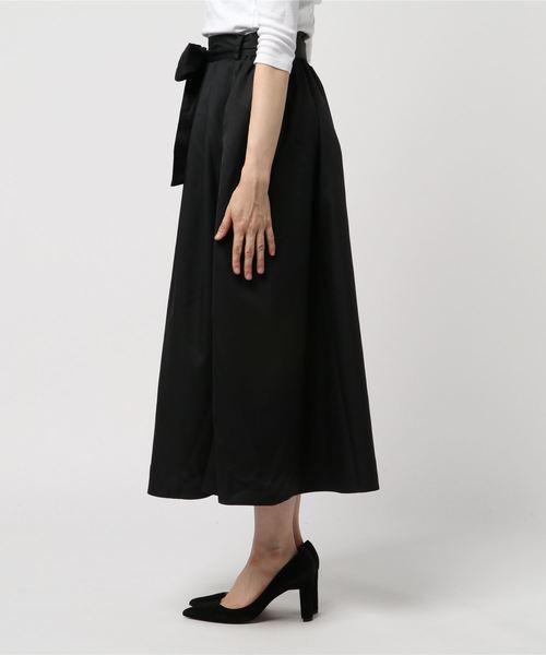 KOBE LETTUCE（コウベレタス）の「ウエストリボンマキシ丈フレアスカート/レディースボトムス[M2151]神戸レタス（スカート・レディース・パープル/ベージュ/ブラック系その他/グリーン/ドット/イエロー/ブラック/カーキ/マスタード/ブルー系その他/キャメル/ネイビー・FREE）」の20枚目の写真