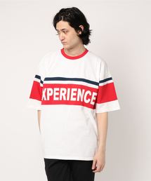 ビッグシルエット切り替えロゴプリント半袖Tシャツ