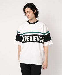 ビッグシルエット切り替えロゴプリント半袖Tシャツ
