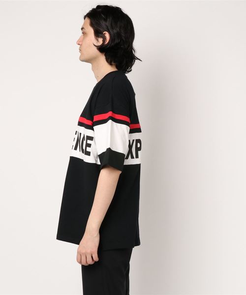 STYLEBLOCK（スタイルブロック）の「ビッグシルエット切り替えロゴプリント半袖Tシャツ（Tシャツ/カットソー・メンズ・ブラック/ホワイト系その他/ホワイト系その他2・M/L）」の4枚目の写真