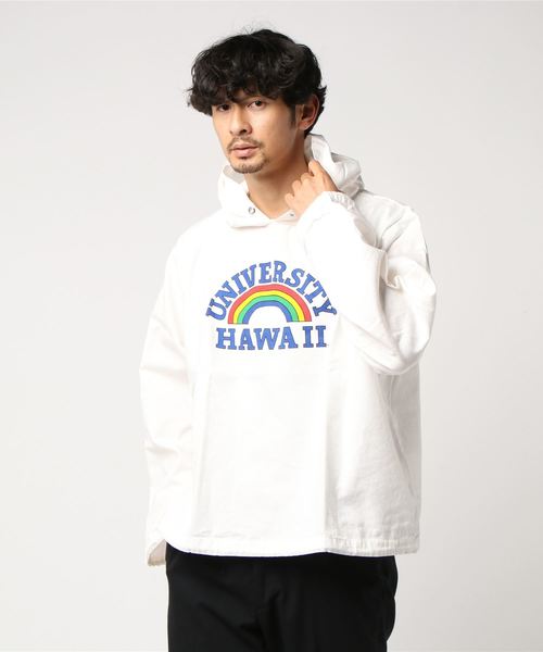 JOURNAL STANDARD relume（ジャーナルスタンダード　レリューム）の「HOLIDAYS COMFORT×relume / HAWAII UNIV 別注ハワイ大学フードパーカーブルゾン#（ブルゾン・メンズ・ホワイト×ホワイト/ホワイト系その他・LARGE/MEDIUM）」の3枚目の写真