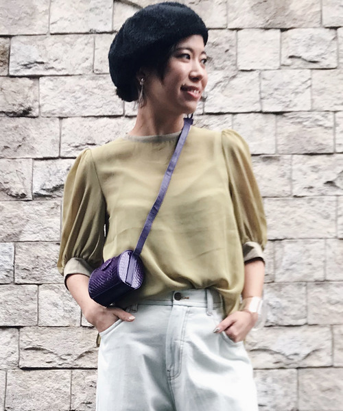 Ameri VINTAGE - 【新品】AMERI / MEDI SHEER PUFF SLEEVE TOP Ameri（アメリ）の「MEDI SHEER PUFF SLEEVE TOP（シャツ
