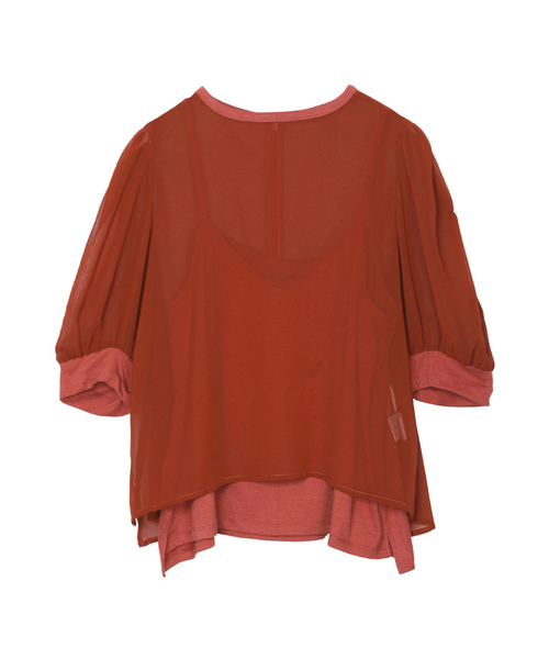 Ameri VINTAGE - 【新品】AMERI / MEDI SHEER PUFF SLEEVE TOP Ameri（アメリ）の「MEDI SHEER PUFF SLEEVE TOP（シャツ