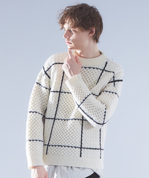 ABAHOUSE | ウインドペンチェックモックネックニット(ニット/セーター)