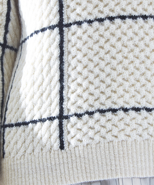 ABAHOUSE（アバハウス）の「ウインドペンチェックモックネックニット（ニット/セーター・メンズ・オフホワイト・46/48）」の9枚目の写真