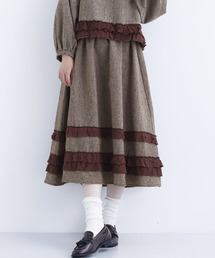 MERLOT | レースティアードネップスカート7822(スカート)