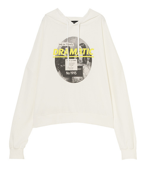 Candy Stripper(キャンディストリッパー)の「DRAMATIC HOODIE(パーカー・レディース・オフホワイト/ブラック/ヘザーグレー・2)」の1枚目の写真