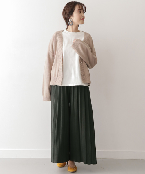 ITEMS URBANRESEARCH(アイテムズ アーバンリサーチ)の「プリーツニットパンツ(その他パンツ・レディース・ベージュ/グリーン/モカ・FREE)」の6枚目の写真