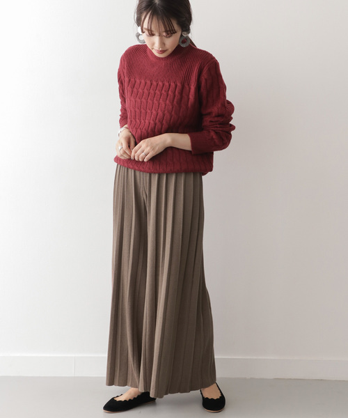 ITEMS URBANRESEARCH(アイテムズ アーバンリサーチ)の「プリーツニットパンツ(その他パンツ・レディース・ベージュ/グリーン/モカ・FREE)」の11枚目の写真