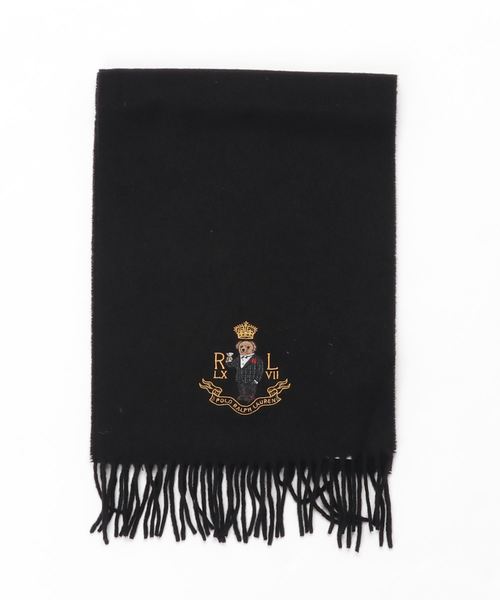 POLO RALPH LAUREN(ポロ ラルフ ローレン)の「Polo ベア カシミヤブレンド スカーフ(マフラー・メンズ・ブラック・ONE SIZE)」の4枚目の写真
