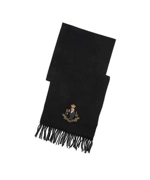 POLO RALPH LAUREN(ポロ ラルフ ローレン)の「Polo ベア カシミヤブレンド スカーフ(マフラー・メンズ・ブラック・ONE SIZE)」の2枚目の写真