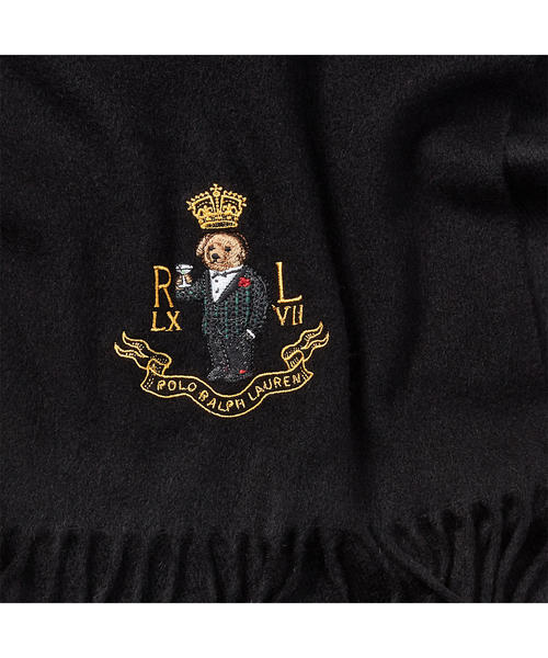 POLO RALPH LAUREN(ポロ ラルフ ローレン)の「Polo ベア カシミヤブレンド スカーフ(マフラー・メンズ・ブラック・ONE SIZE)」の3枚目の写真