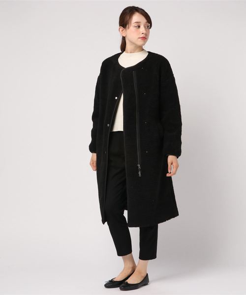 LOWRYS FARM（ローリーズファーム）の「ボアＺＩＰコート　807906（ブルゾン・レディース・ブラック/アイボリー・FREE）」の12枚目の写真