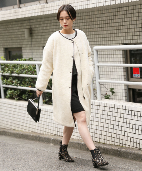 LOWRYS FARM（ローリーズファーム）の「ボアＺＩＰコート　807906（ブルゾン・レディース・ブラック/アイボリー・FREE）」の11枚目の写真