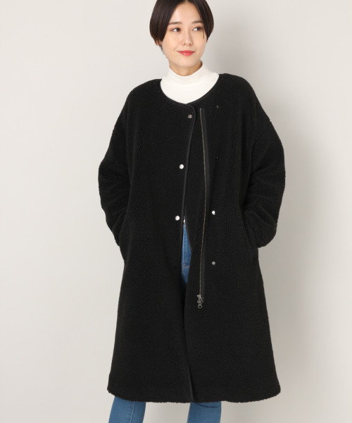 LOWRYS FARM（ローリーズファーム）の「ボアＺＩＰコート　807906（ブルゾン・レディース・ブラック/アイボリー・FREE）」の7枚目の写真