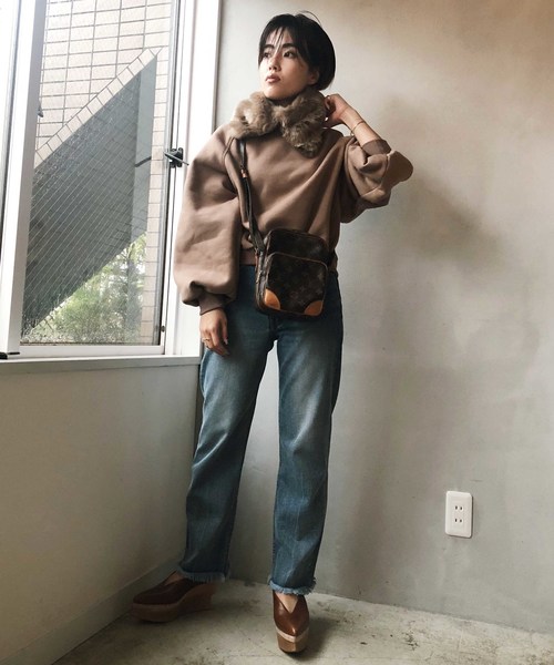 トレーナー/スウェット Ameri vintage 2WAY ECO FUR SWEAT Ameri（アメリ）の「2WAY ECO FUR SWEAT（スウェット）」 - WEAR