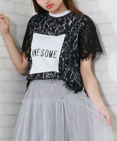 【SALE】&g'aime アンジェム　カーブレース切替Tシャツ　980-66107 &g'aime｜アンジェムのTシャツ/カットソー通販 - ZOZOTOWN