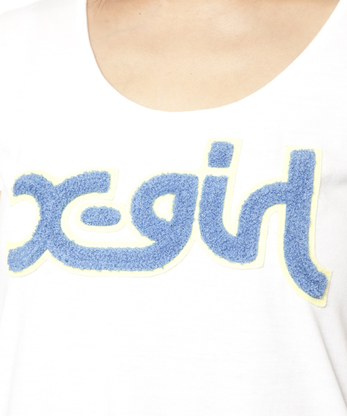 X-girl（エックスガール）の「MILLS LOGO PATCHED S/S TEE DRESS（ワンピース・レディース・ホワイト/ブラック/オレンジ/ネイビー/ライトブルー・2/1）」の11枚目の写真