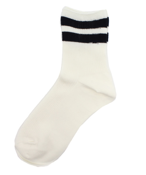 green label relaxing(グリーンレーベルリラクシング)の「GC ラインリブショートソックス ◆(ソックス/靴下・レディース・ブラック/ホワイト/ライトグレー・フリー)」の1枚目の写真